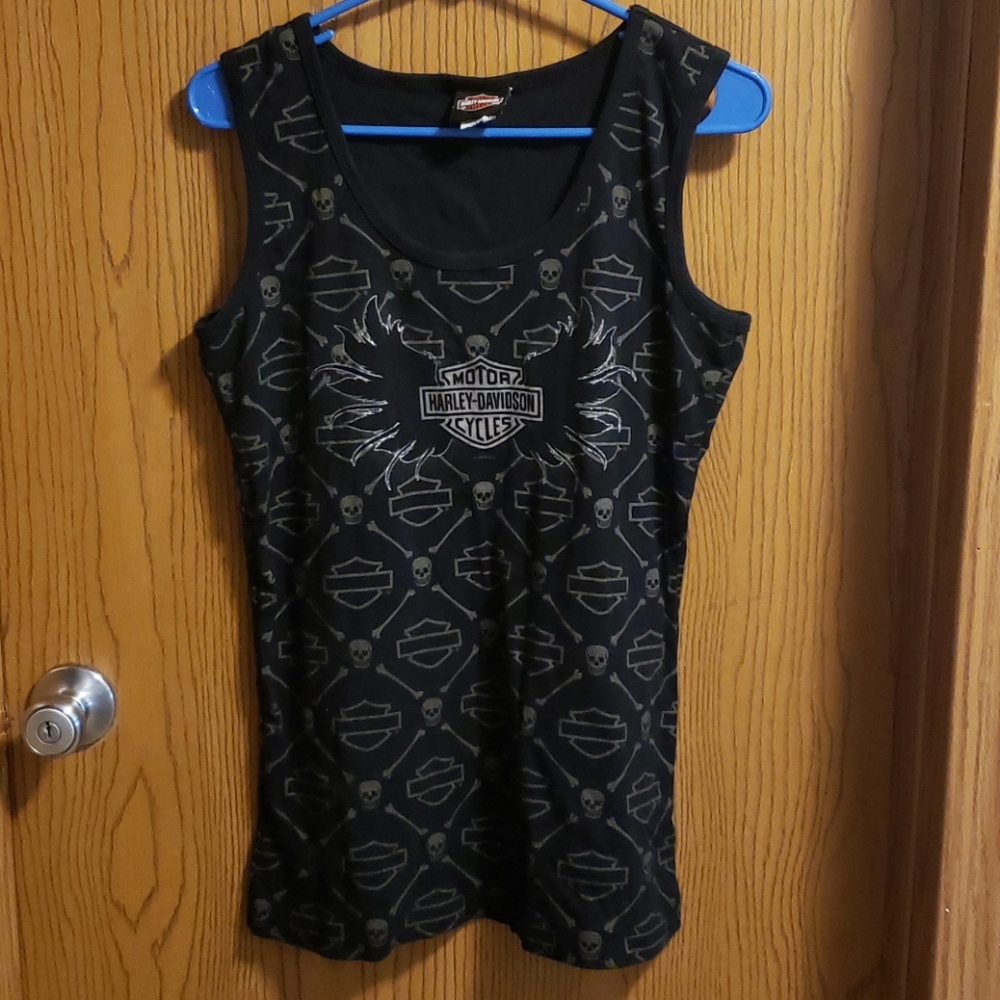 Harley davidson tank skull and bones tank top